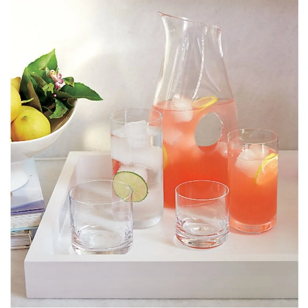 Crate&Barrel Ona Pitcher and Crescent Double Old-Fashioned Glass Set (3-pc set) - Picture 5 of 6